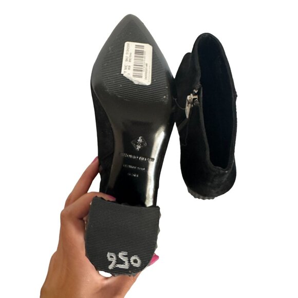 ANTONIO MELANI Black Suede Booties Heels Boots Size 6.5 NEW New without box - Picture 5 of 7